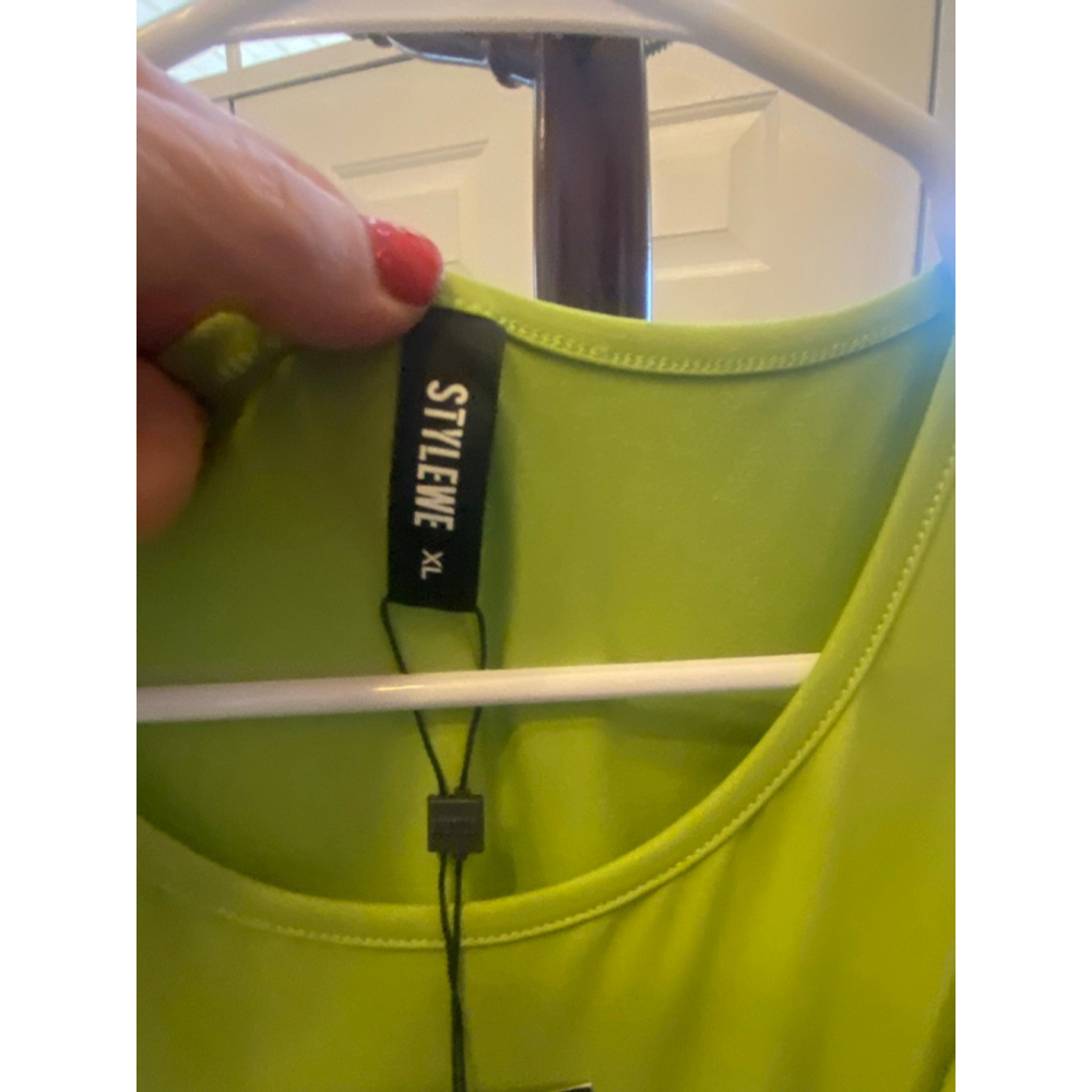Women's STYLEWE Lime Green Ruched Maxi Dress XL - Picture 2 of 9